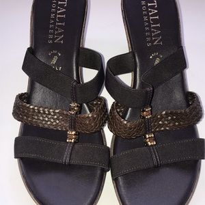 Italian Shoe Makers Sandals Wedge size 9W